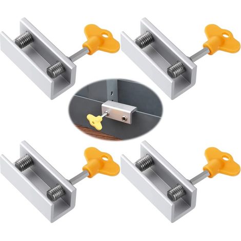 Verrous pour portes coulissantes, lot de 4, verrous réglables pour portes coulissantes (1/5)