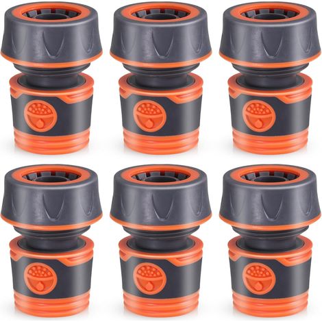 6 Pièces Raccord Tuyau D'arrosage, Embout Tuyau Arrosage 3/4" Raccord D'arrosage Rapide Connecteur Rapide et Étanche, pour Outils de Jardin, Agriculture, Pelouse, Système D'irrigation de Jardin (1/5)