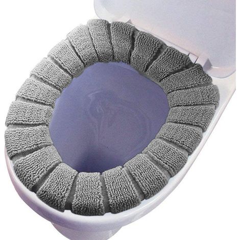 Protège-siège de toilette en tissu doux, épais, chaud, extensible et lavable, lot de 4.