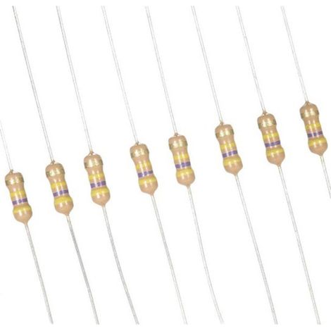 1500 Kohleschichtwiderstände 1/4 W (je 75 Stück), 5 %, 1 Ω bis 10 MΩ, in bedrahteter Bauform