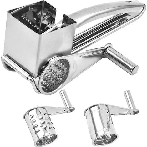 Râpe à fromage rotative acier inoxydable 20x8 cm avec manivelle (1/4)