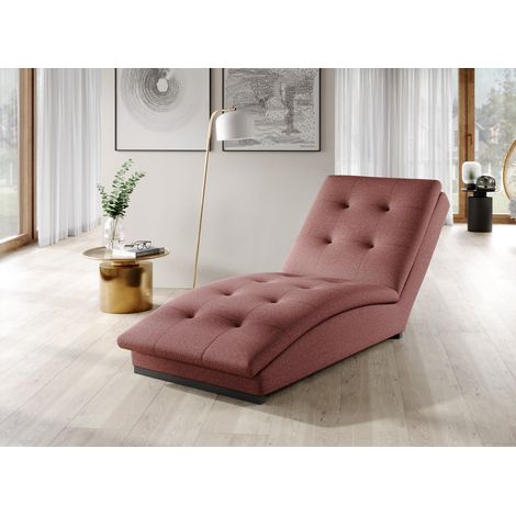 Chaise longue en tissu BORA – Confort allié à la modernité-Rose poudré (1/4)
