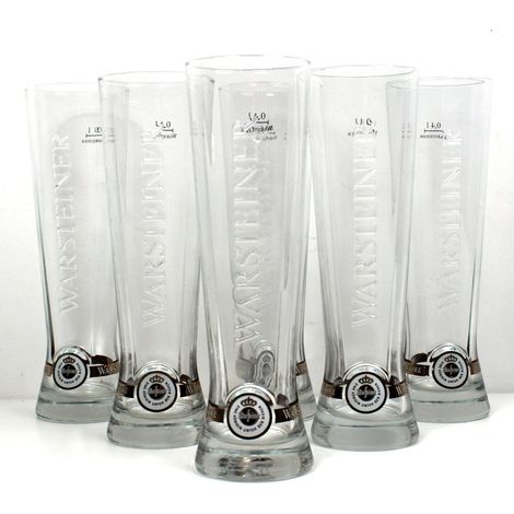 Warsteiner - Lot de 6 verres à bière tulipe 30 cl