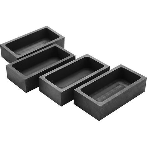 Satz mit 4 Graphit-Gussformen (1 kg Fassungsvermögen) für den Guss von Barren, Tiegel, Silber, Gold (1/5)