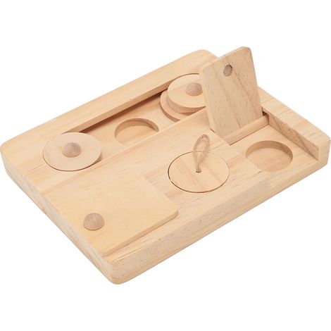 Jouets de recherche de nourriture en bois pour petits animaux (lapins, chinchillas, gerbilles) - Cachette interactive avec friandises (1/5)