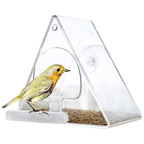 Cage à oiseaux transparente en acrylique, boîte pour animaux de compagnie, mangeoire à oiseaux (1/4)