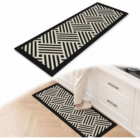 Tapis de cuisine unie en polypropylène, anti-dérapant et absorbant, 45 x 70 cm (1/5)