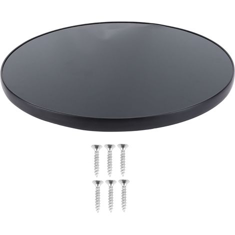 Plateau de table rond de 450 mm, résistant à la décoloration, résistant à l'érosion, installation rapide, plateau en bois massif noir brillant avec vis pour camping-car, yacht, terrasse (1/5)