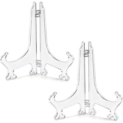 Présentoirs - Set de 2 - Support pour assiettes - Plastique - Assiettes - Présentoir pour assiettes décoratives - Porte-assiettes - Présentoir à Assiettes - Support pour Assiettes, photos et œuvres d' (1/5)
