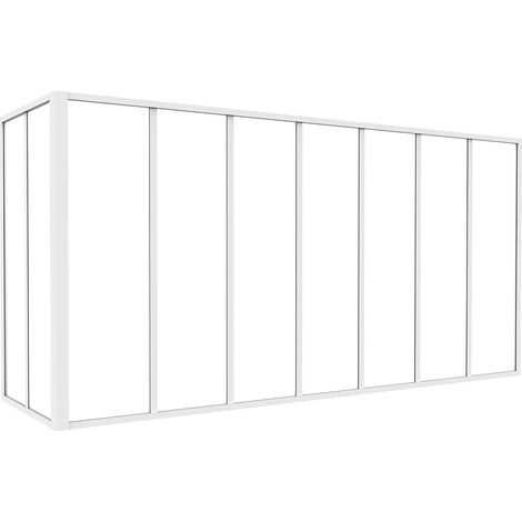 Verrière d'angle d'atelier en aluminium thermolaqué - L210 x L60 x H105 - Blanc - BAYVIEW