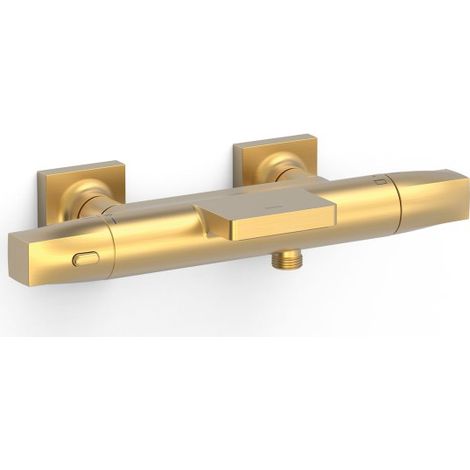 Mitigeur bain-douche thermostatique mural Over‑wall Or Mat 24K - TRES 19017415OM (1/2)