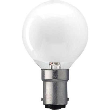 Ampoule Opale Ronde 45mm - 1 Unité - Verre Dépoli - Éclairage Doux 25W - Sonnette et Applique - Culot Ba15d 240V