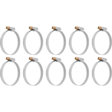 Collier de serrage inox 10 pièces, résistant à la corrosion, mini pince pour tuyau auto, chimie, pharmacie, diamètre 25-38 mm (1/5)