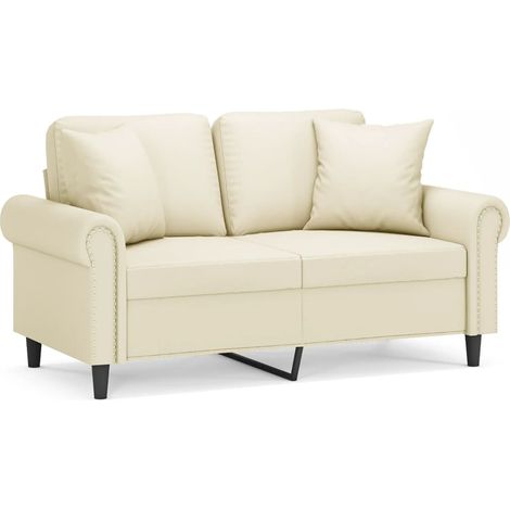 Maison Exclusive - Divano a 2 Posti con Cuscini Crema 120 cm in Similpelle