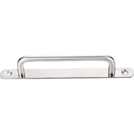 Türgriffe aus Metall, Schiebetürgriffe, Schranktürgriffe aus Edelstahl, Schranktürgriffe mit Holzgriffen, Schubladengriffe und Scheunentürgriffe, zum Bohren oder ohne Bohren, 192 mm / 7,56 Zoll – silb (1/2)