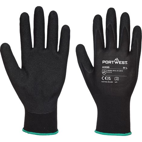 Guanti Dermi-Grip NPR15 Nitrile Sabbiato Nero 2XL - Taglia 11 (1/2)