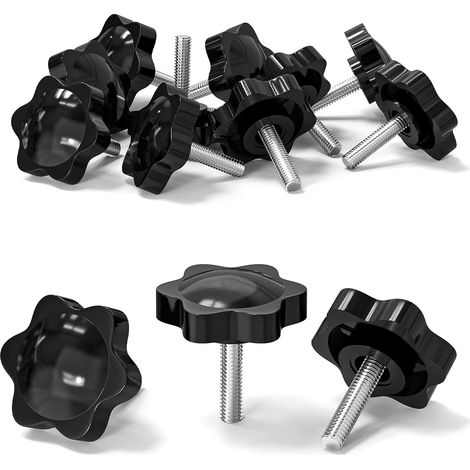 Lot de 10 vis à poignée étoile M5 x 20 mm, vis moletées M5 (1/5)