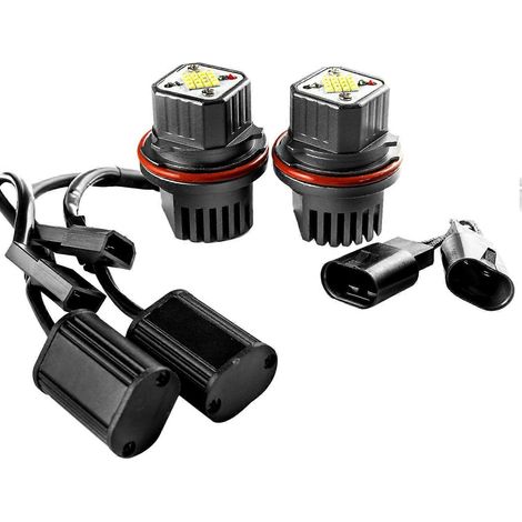 2er-Pack weiße Angel Eyes Halo-Ring-Positionsleuchten-LED-Scheinwerferlampen 80W 6000K für BMW 1er, 5er, 7er, X3, X5, JXL, GV (1/5)
