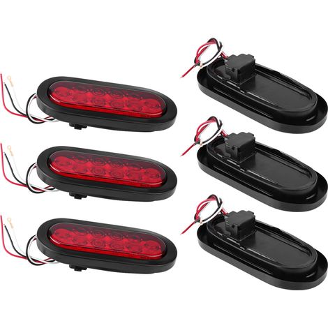 6pcs Feux de Remorque 12V 10 LED Stop Clignotant Position pour Camion Fourgon (1/5)