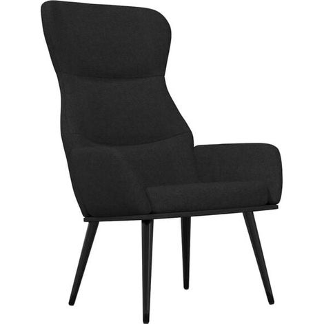 Chaise longue en tissu noir – Canapé relax réclinable avec dossier réglable, idéal pour salon, chambre ou espace détente (1/5)
