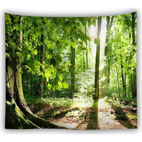 Lntyq Tapisserie Murale 200 x 150cm Décorative Forêt, Paysage Naturel pour Chambre Salon Dortoir (1/5)