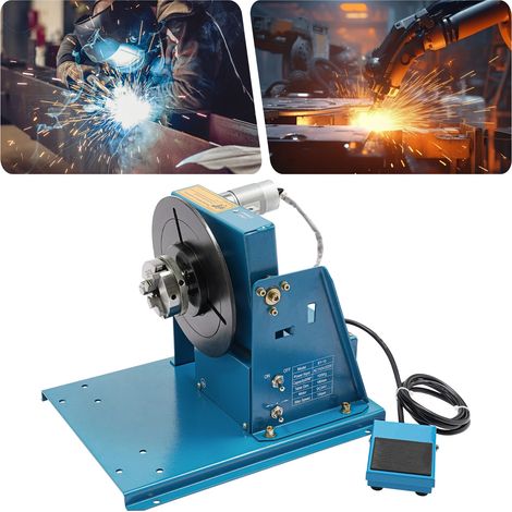 Tavolo rotante per saldatura, 15 W, 10 giri/min, mandrino posizionatore per saldatura rotante, banco da lavoro per saldatura, angolo di inclinazione 0-90°