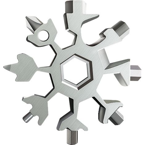 Ensemble d'outils multifonctions Snowflake 18 en 1 (2 pièces), en acier inoxydable, pour une utilisation pratique dans l'entretien et la réparation.-AquaForge (1/5)