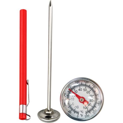 Thermomètre alimentaire mécanique avec sonde en acier inoxydable pour la préparation de dindes et de barbecues.-AquaForge