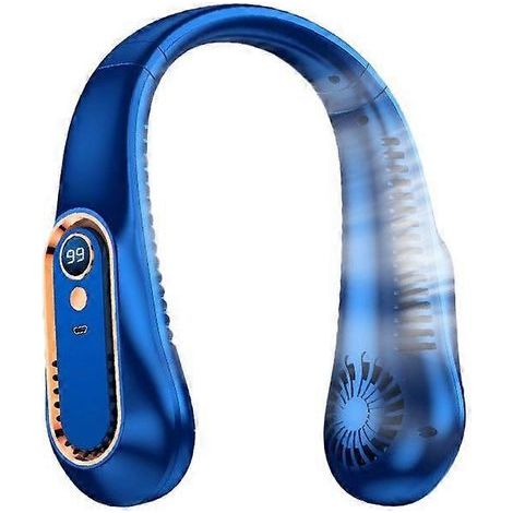Ventilateur de cou portable, mini ventilateur mains libres alimenté par USB, rechargeable pour la maison, le bureau, les voyages, le sport et les activités de plein air.-AquaForge