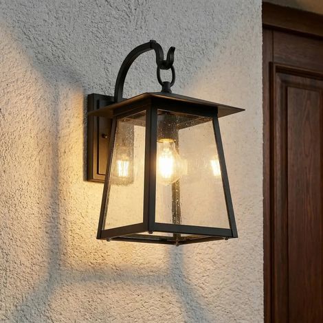 [GEBRAUCHT] B-Ware Leuchte Außenwandleuchte Laterne Lindby Lucande Schwarz Aluminium Glas