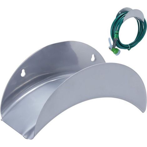 2 Supports muraux, Tuyau, Métal, Rond, Gris, 30m, Jardin, Garage (1/5)