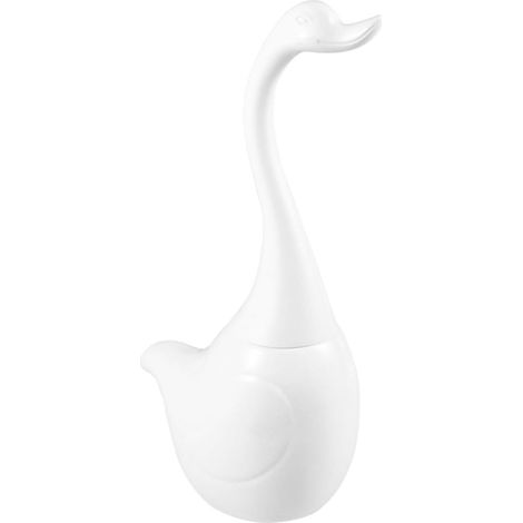 Brosse de Toilette Cygne Moderne, Manche Long, Plastique et Céramique (1/5)