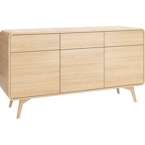 Credenza con 3 ante e 3 cassetti Naturale  - JALEMO (1/3)
