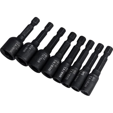 Lot de 8 adaptateurs de taraud 1/4" pour perceuse électrique à main M4-M16 (1/5)