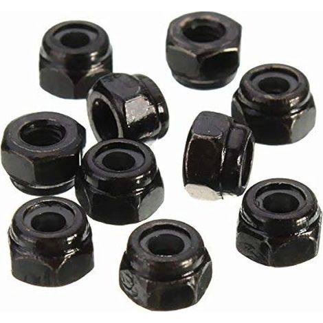 Cs1 10Pcs Carbone Acier Auto-Bloquant Écrou Hexagonal Nylon Insert Écrou M2/M 2.5/M3/M4/M5/M6/M8 - M8 (1/5)