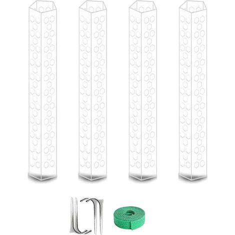 Lot de 4 tuteurs à mousse avec attaches, en plastique, pour plantes, outils de jardinage pour jardin et cour. (1/5)