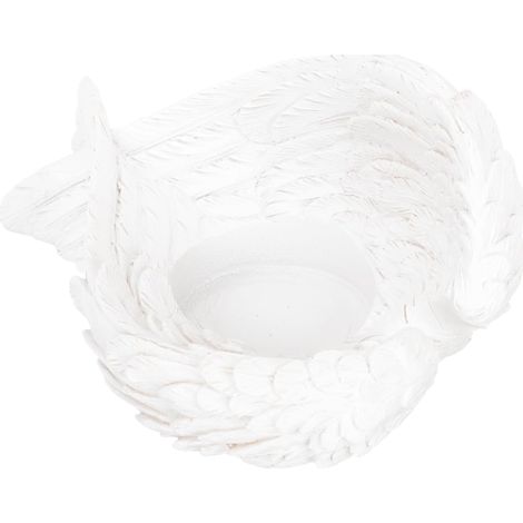 Bougeoir Ange en Résine Blanche, Ailes Délicates, Support pour Bougie Chauffe-Plat, Décoration Élégante pour Salon, Salle à Manger et Mariage (1/5)