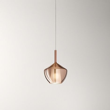 Vetro Borosilicato Contemporaneo Rain Rame Specchiato D20 Senza Rosone
