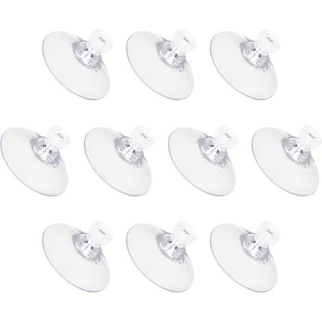 10Pcs Ventouses À Vis, 41mm/1.61" Pads De Ventouse en Verre PVC Transparent Puissant Support De Ventouse avec Écrou M4x10mm pour Salle De Bain Mur Porte Fenêtre Store De Voiture