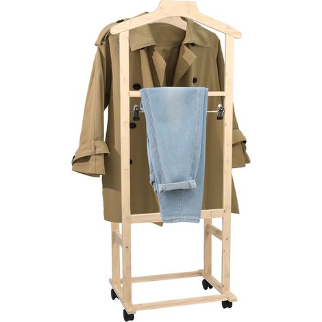Valet de chambre en bois de noyer porte-vêtements sur pied pantalon valet nuit HxlxP: 112 x 41 x 37 cm