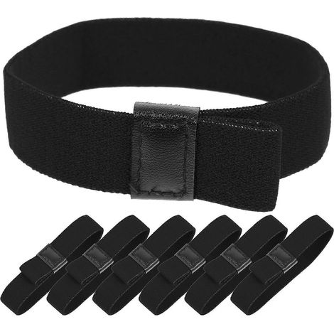 Lot de 6 élastiques colorés pour fixer une boîte à bento ou une boîte à lunch.-11.5X2X0.2CM-Black