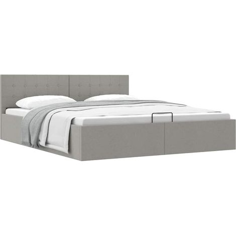 Maison Exclusive - Stauraumbett Hydraulisch Hellgrau Stoff 160×20