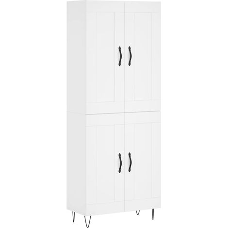 Aparador cómoda mueble de almacenaje organizador cocina salón salón alto 695 x 34 x 180 cm madera de ingeniería blanco 020032673