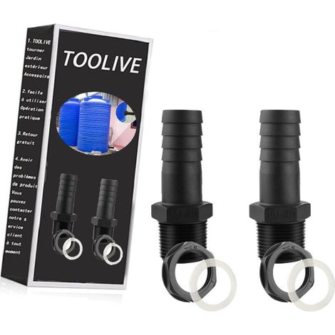 Trop Plein Cuve 25mm Passe Paroi Cuve Eau 1000l Raccord Male pour Citernes de Pluie Passages mit Joints (9.8 cm x 2.5 cm x 3 cm) (1/5)