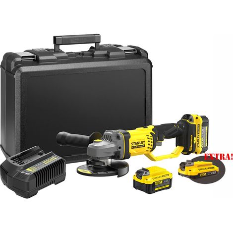 Smerigliatrice a batteria 18V LI-Ion con 3 batterie (2 x 4.0 Ah + 1 x 2.0 Ah) LI-Ion SFMCG400M2K-QW V20 FATMAXB. STANLEYB. (1/5)