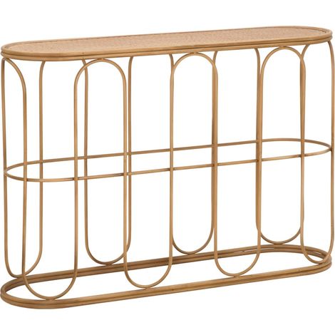 Consolle 110x32x77 cm in Metallo Piano in Rattan (1/5)