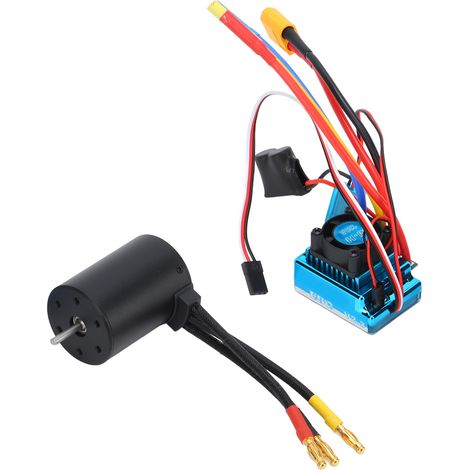 Contrôleur de vitesse électronique (ESC) sans balais 3650 3600KV et moteur sans balais 120A : pièces étanches pour voitures RC 1/10 et 1/8. (1/5)