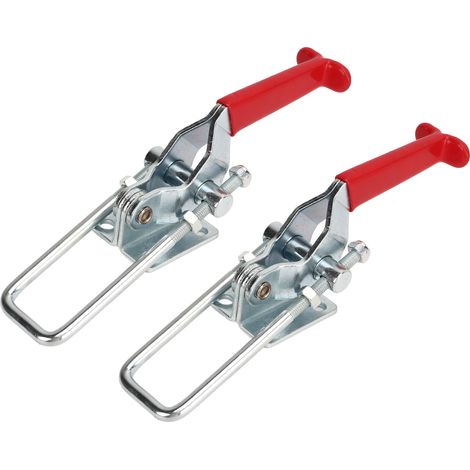2PCS Étau de Serrage en U à Levier, Capacité 900kg, Fermoir Auto-Bloquant Réglable pour Remorque et Camping-Car (1/5)