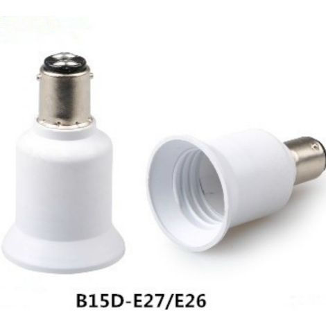 En stock : douilles et adaptateurs B15D vers E27, en PBT ignifugé avec marquage CE. (1/5)
