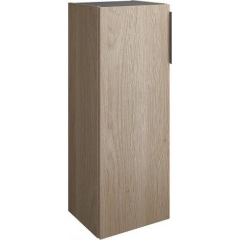 Burgbad Eqio halbhoher Schrank, mit 1 Tür und Griffleiste Eiche Dekor Cashmere Schwarz matt Rechts (1/3)